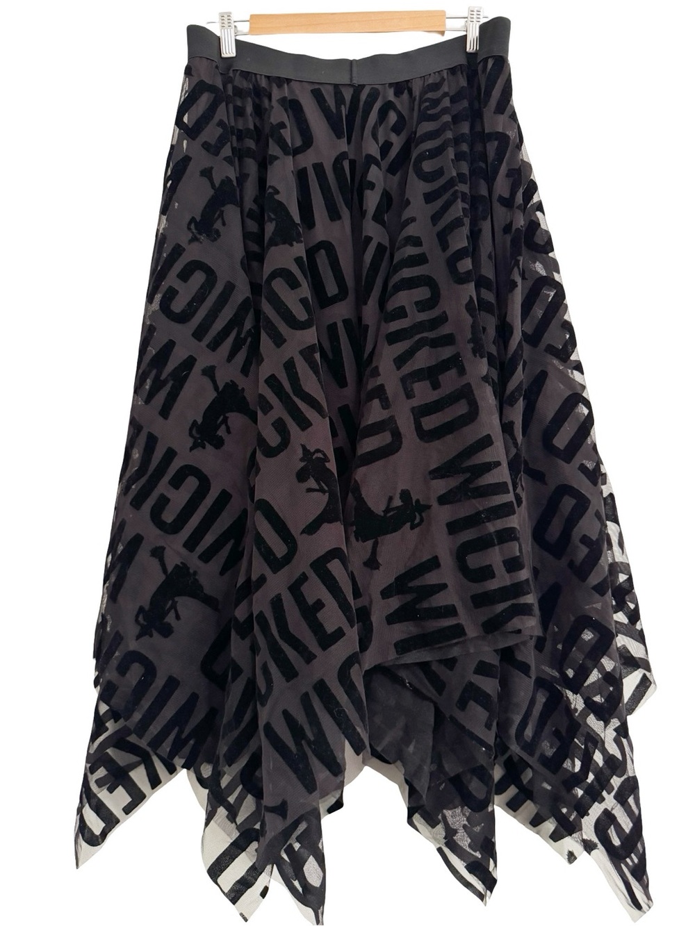 Universal WICKED Black Velvet Burnout Handkerchief Skirt XL - Picture 2 of 8